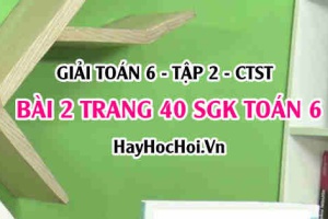 Giải bài 2 trang 40 Toán 6 Tập 2 SGK Chân trời sáng tạo